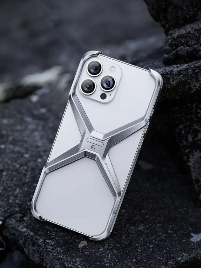 Ultra Thin Aluminium Alloy X Shaped Metal Case for Apple Iphone 13/14/15