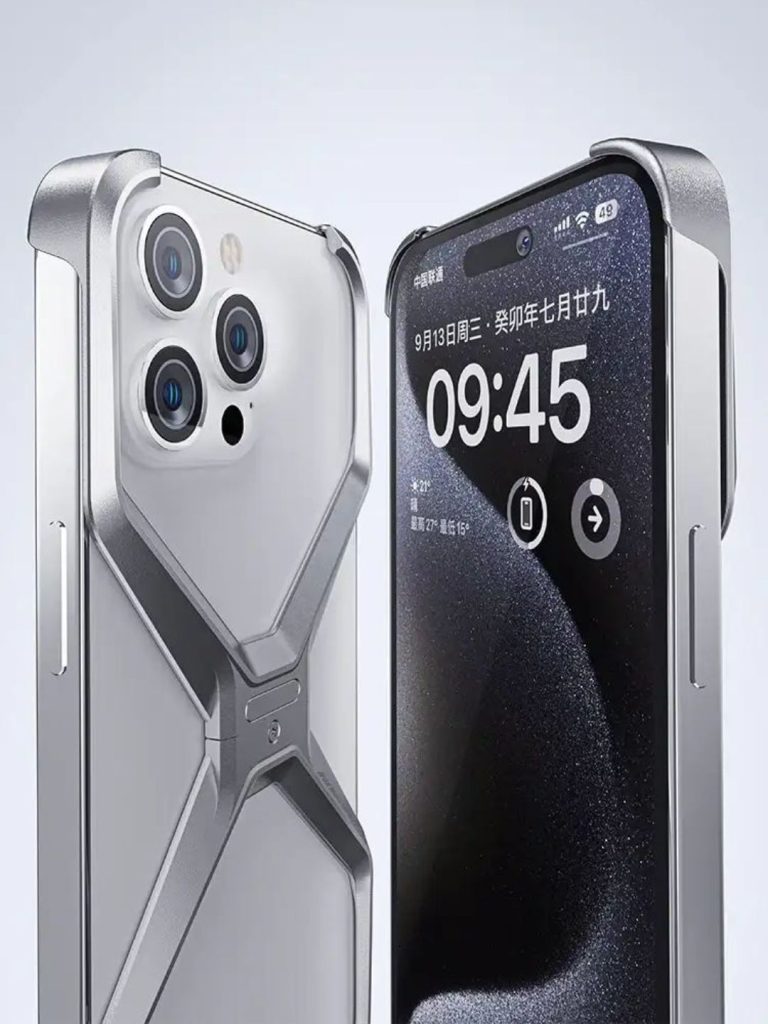 Ultra Thin Aluminium Alloy X Shaped Metal Case for Apple Iphone 13/14/15