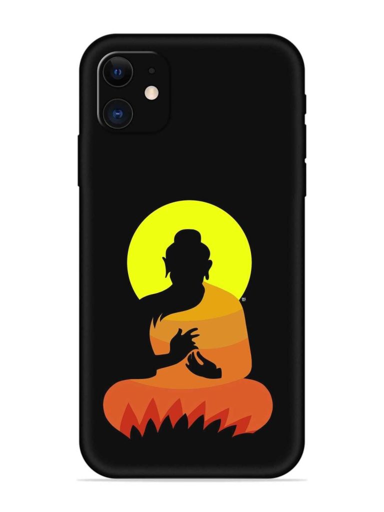 Buddha Art Black Embossed Soft Silicone Case for Apple Iphone 11