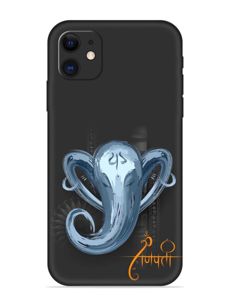 Illustration Lord Ganpati Embossed Soft Silicone Case for Apple Iphone 11