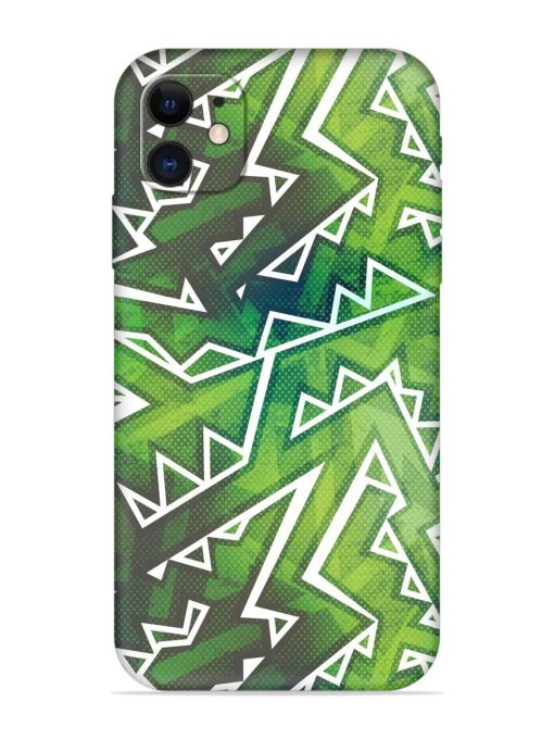 Green Graffiti Seamless Embossed Soft Silicone Case for Apple Iphone 11 Edge Zapvi