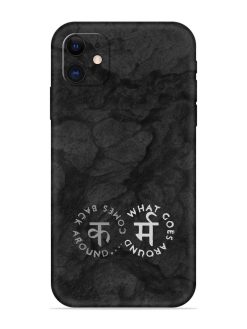 Karma Hindi Word Embossed Soft Silicone Case for Apple Iphone 11