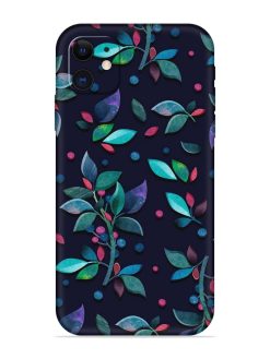 Decorative Watercolor Flower Embossed Soft Silicone Case for Apple Iphone 11