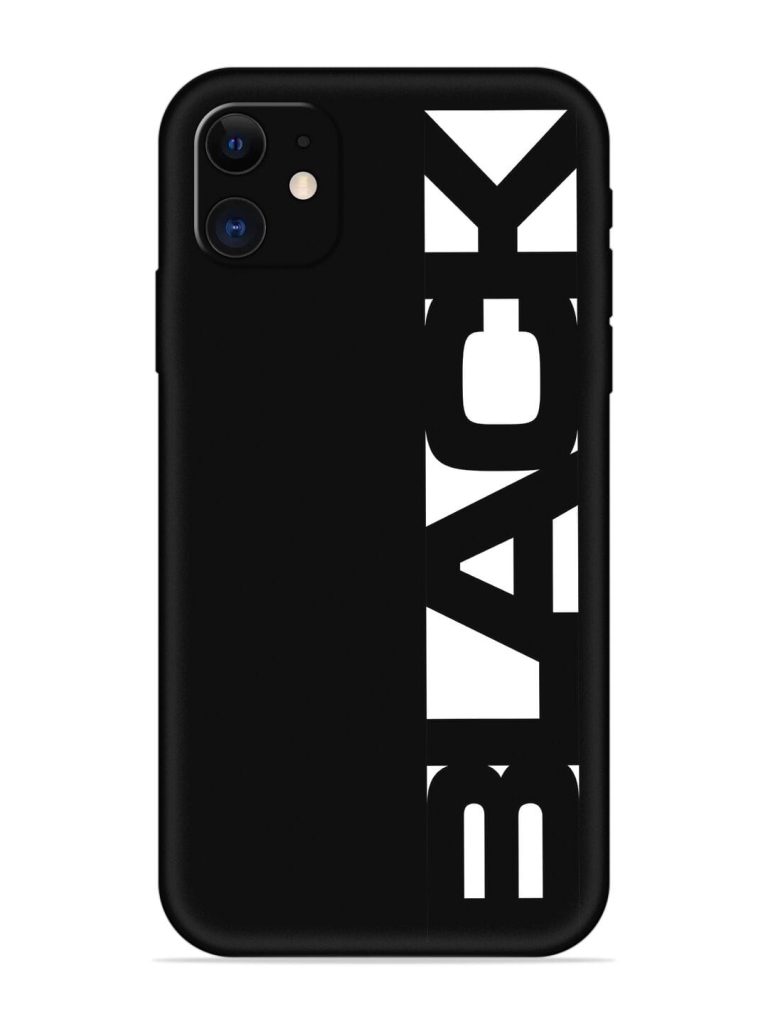 Black Typo Embossed Soft Silicone Case for Apple Iphone 11