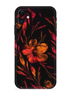 Red Flower Painting Embossed Soft Silicone Case for Apple Iphone 11