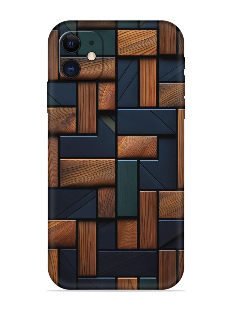 Wooden Background Cubes Embossed Soft Silicone Case for Apple Iphone 11