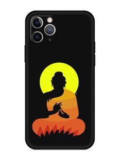 Buddha Art Black Embossed Soft Silicone Case for Apple Iphone 11 Pro