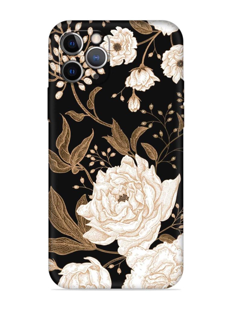 Peonies Roses Floral Embossed Soft Silicone Case for Apple Iphone 11 Pro