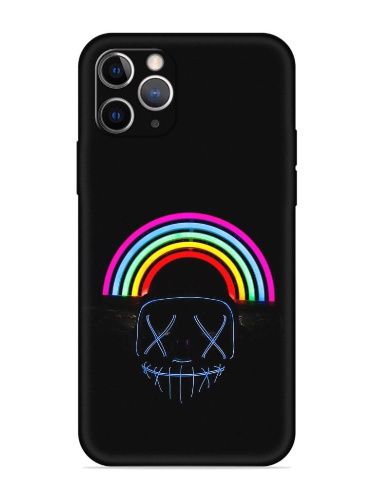 Mask Rainbow Embossed Soft Silicone Case for Apple Iphone 11 Pro