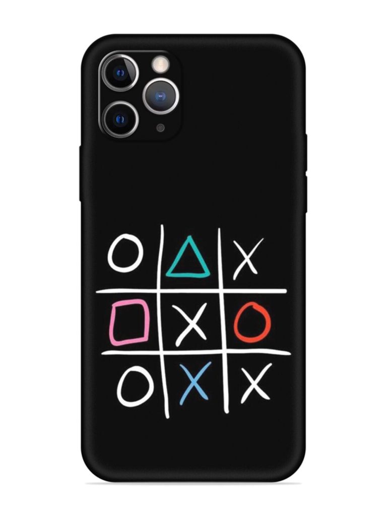 Super Neon Tic-Tac-Toe Embossed Soft Silicone Case for Apple Iphone 11 Pro