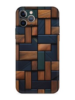 Wooden Background Cubes Embossed Soft Silicone Case for Apple Iphone 11 Pro