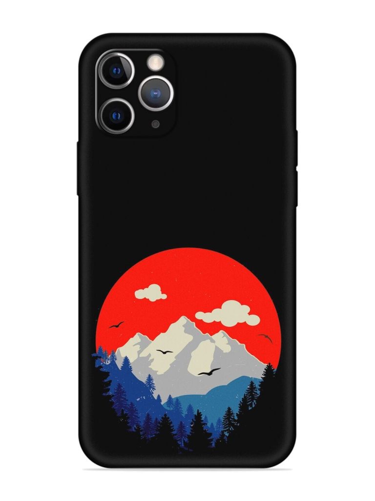 Mountain Abstract Embossed Soft Silicone Case for Apple Iphone 11 Pro