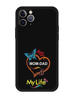 Love You Mom Dad Embossed Soft Silicone Case for Apple Iphone 11 Pro