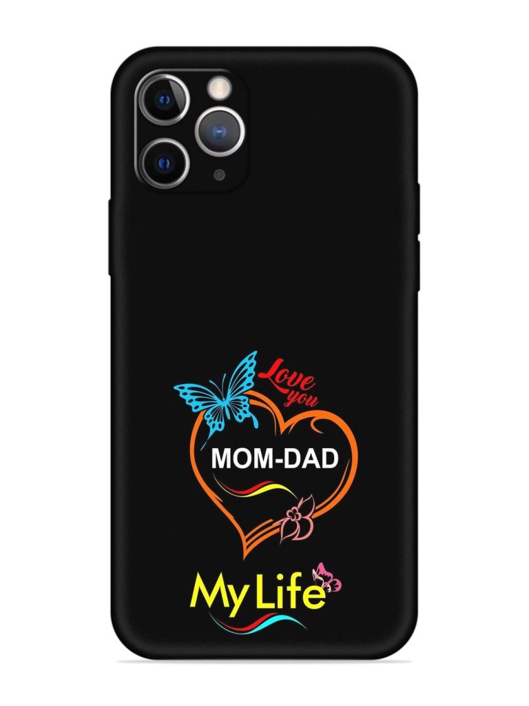 Love You Mom Dad Embossed Soft Silicone Case for Apple Iphone 11 Pro