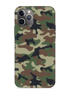 Army Military Camouflage Dark Green Embossed Soft Silicone Case for Apple Iphone 11 Pro Max