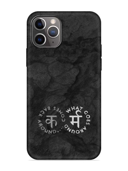 Karma Hindi Word Embossed Soft Silicone Case for Apple Iphone 11 Pro Max Edge Zapvi