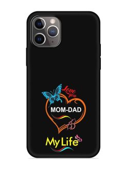 Love You Mom Dad Embossed Soft Silicone Case for Apple Iphone 11 Pro Max