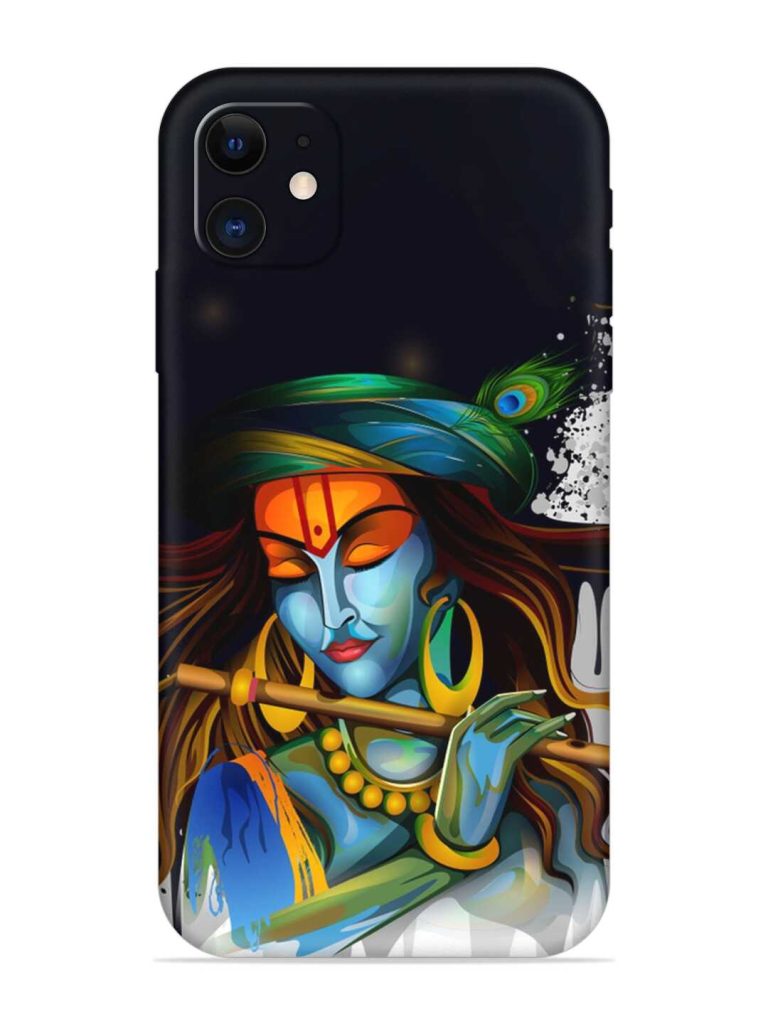 Krishna Art Embossed Soft Silicone Case for Apple Iphone 12