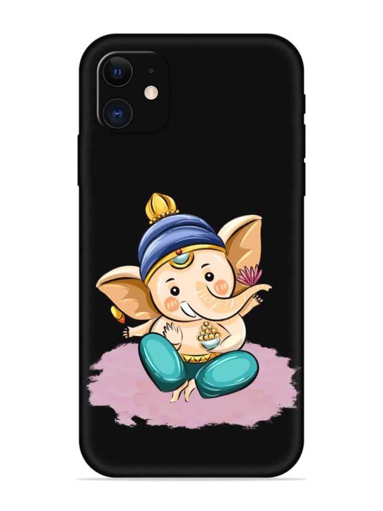 Bal Ganesh Vector Art Embossed Soft Silicone Case for Apple Iphone 12