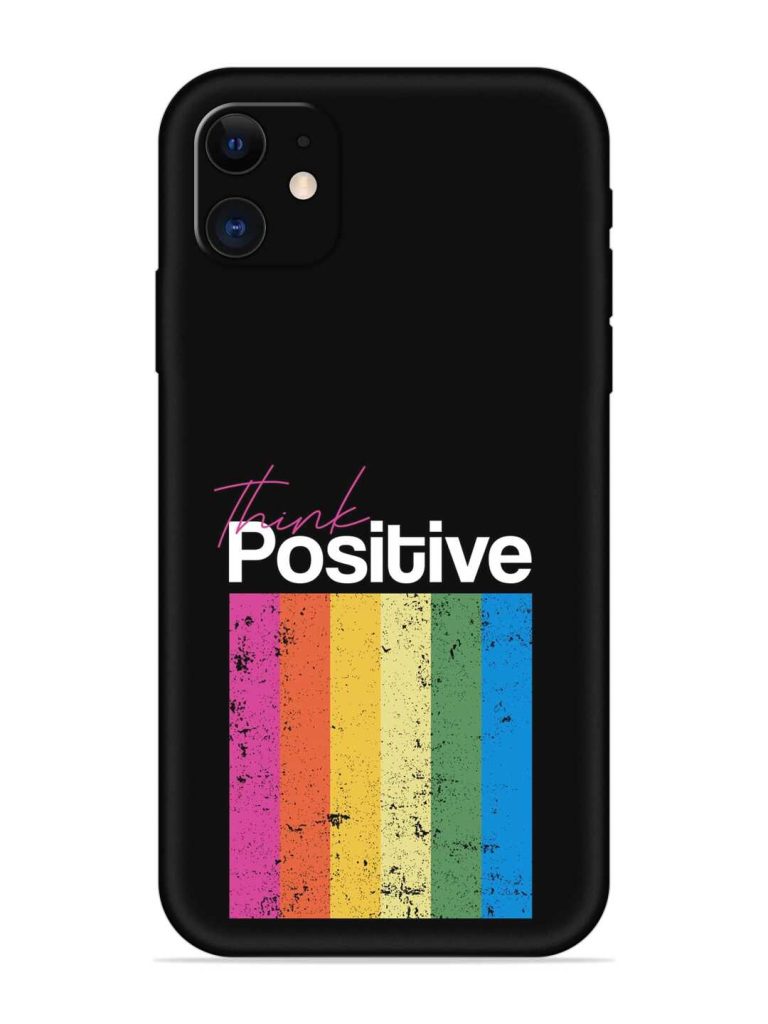 Think Positive Typography Embossed Soft Silicone Case for Apple Iphone 12