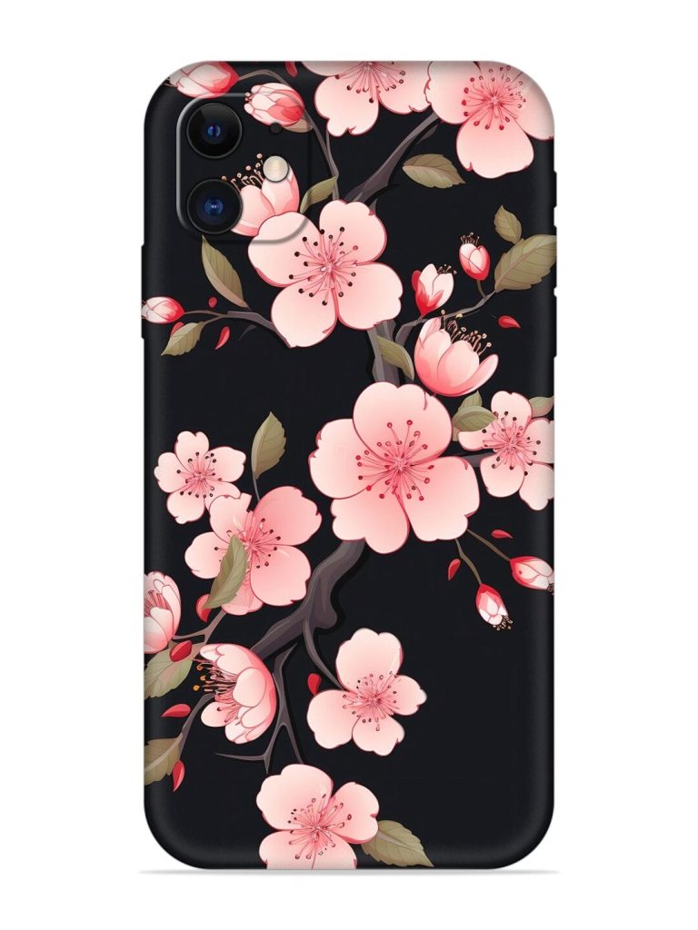 Cherry Blossom Embossed Soft Silicone Case for Apple Iphone 12