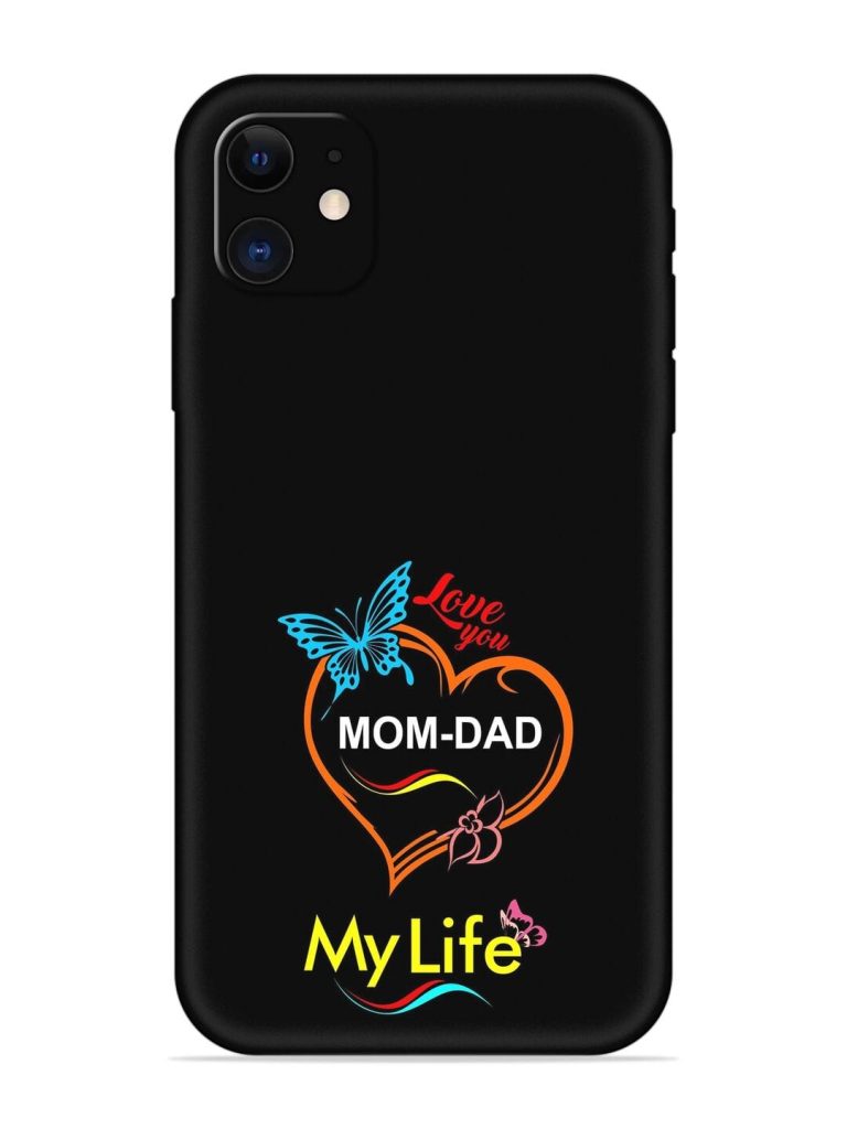 Love You Mom Dad Embossed Soft Silicone Case for Apple Iphone 12
