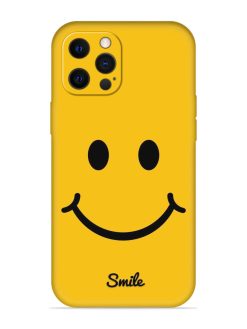 Yellow Smiley Embossed Soft Silicone Case for Apple Iphone 12 Pro