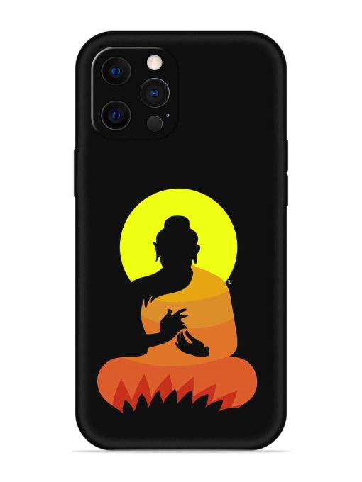 Buddha Art Black Embossed Soft Silicone Case for Apple Iphone 12 Pro Edge Zapvi