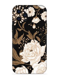 Peonies Roses Floral Embossed Soft Silicone Case for Apple Iphone 12 Pro