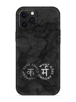 Karma Hindi Word Embossed Soft Silicone Case for Apple Iphone 12 Pro
