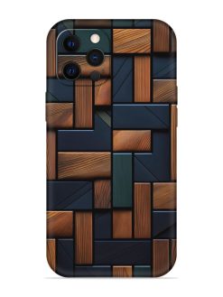 Wooden Background Cubes Embossed Soft Silicone Case for Apple Iphone 12 Pro