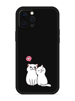 Cute Loving Cats Embossed Soft Silicone Case for Apple Iphone 12 Pro