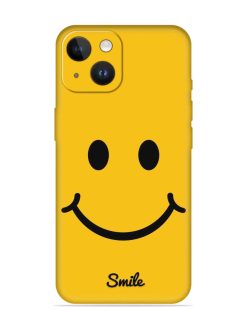 Yellow Smiley Embossed Soft Silicone Case for Apple Iphone 14