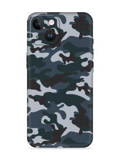 Dark Blue Army Military Art Embossed Soft Silicone Case for Apple Iphone 14