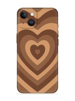 Brown Heart Embossed Soft Silicone Case for Apple Iphone 14