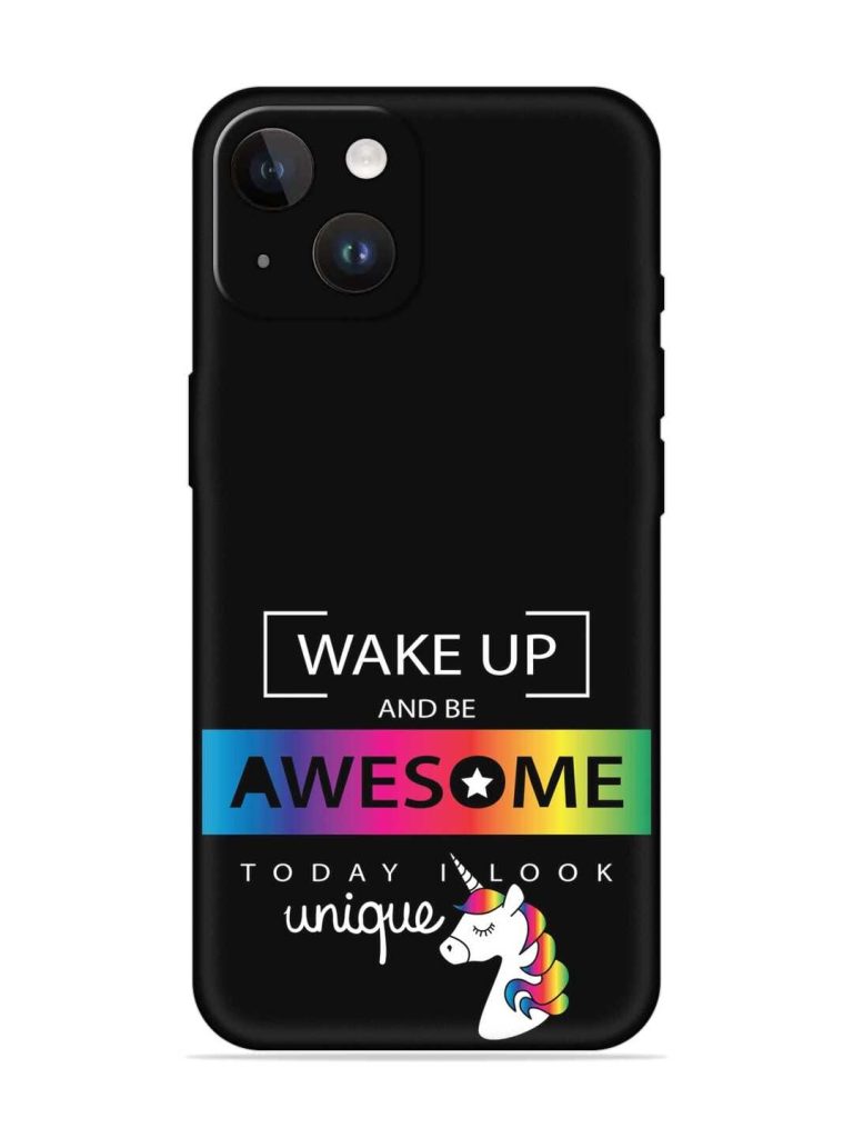 Inspirational Quote Unicorn Embossed Soft Silicone Case for Apple Iphone 14