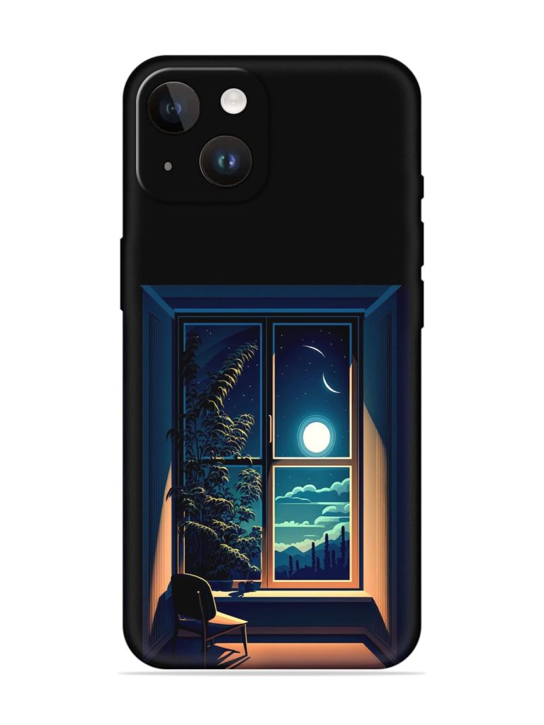 Night View At Window Embossed Soft Silicone Case for Apple Iphone 14