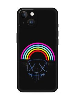 Mask Rainbow Embossed Soft Silicone Case for Apple Iphone 14