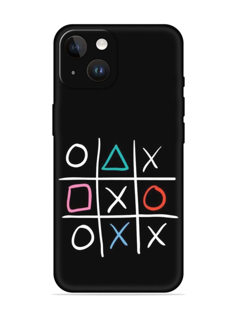 Super Neon Tic-Tac-Toe Embossed Soft Silicone Case for Apple Iphone 14