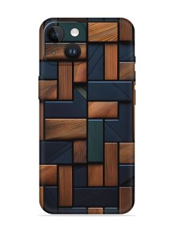 Wooden Background Cubes Embossed Soft Silicone Case for Apple Iphone 14