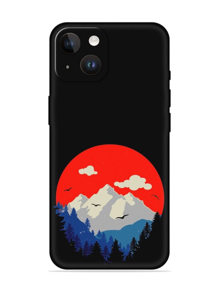 Mountain Abstract Embossed Soft Silicone Case for Apple Iphone 14