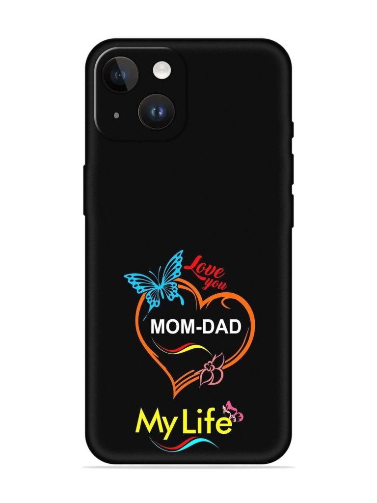Love You Mom Dad Embossed Soft Silicone Case for Apple Iphone 14