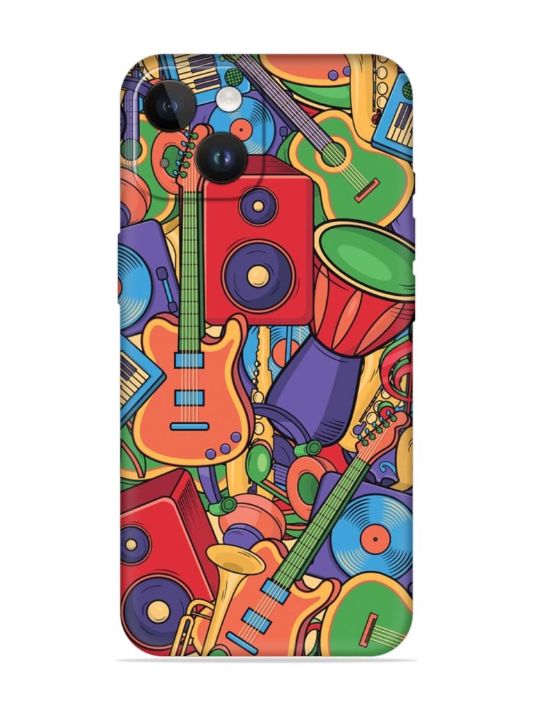 Colorful Music Art Embossed Soft Silicone Case for Apple Iphone 14