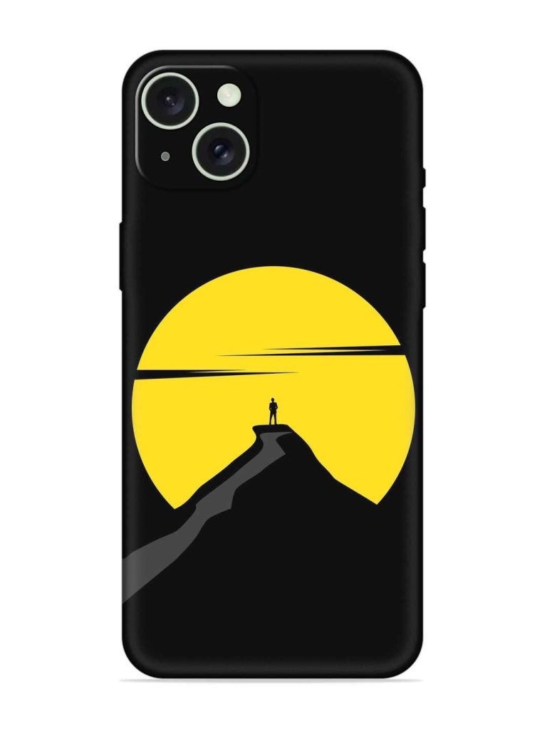 Black Ultra Vector Embossed Soft Silicone Case for Apple Iphone 15 Plus
