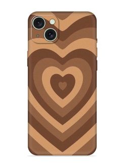 Brown Heart Embossed Soft Silicone Case for Apple Iphone 15 Plus
