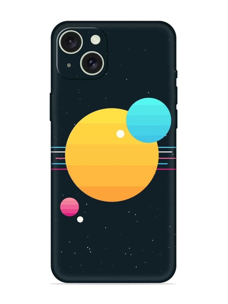 Round Vector Art Embossed Soft Silicone Case for Apple Iphone 15 Plus