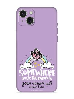 Rainbow Butterfly Design Embossed Soft Silicone Case for Apple Iphone 15 Plus