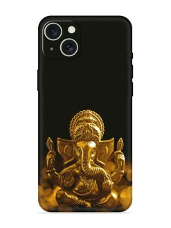 Lord Ganesha Indian Festival Embossed Soft Silicone Case for Apple Iphone 15 Plus