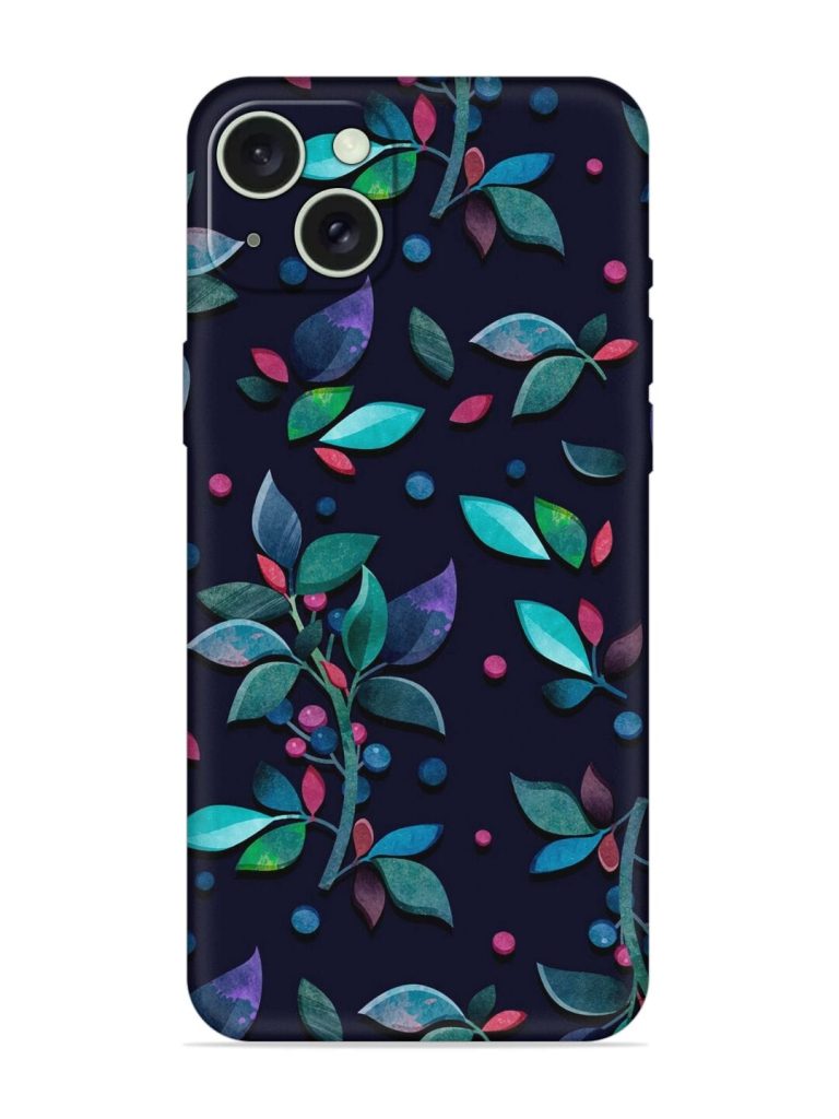 Decorative Watercolor Flower Embossed Soft Silicone Case for Apple Iphone 15 Plus