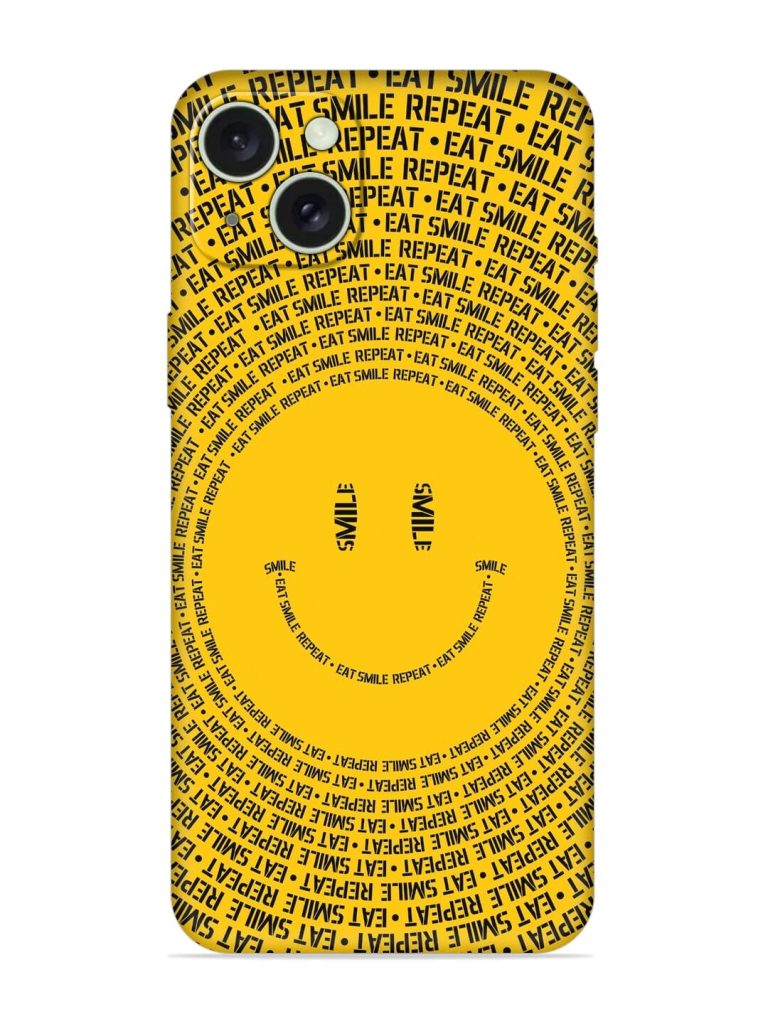 Smiley Embossed Soft Silicone Case for Apple Iphone 15 Plus